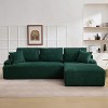 Luxury Modern Corduroy L-Shaped Couch with Chaise, 106" Cloud Modular Sectional Sofa, Throw Pillows & Back Cushions, Upholstered Sleeper Sofa Bed - 4 of 4