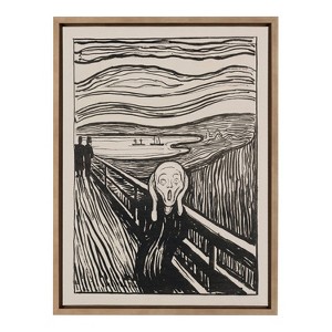 Kate & Laurel All Things Decor 18"x24" Sylvie Edvard Munch The Scream 1895 The Art Institute of Chicago Framed Canvas Wall Art - 1 of 4