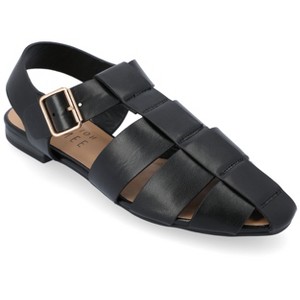 Journee Collection Womens Medium and Wide Width Cailinna Caged Buckle Square Toe Flats - 1 of 4