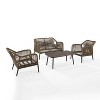 Haven 4pc Outdoor Wicker Conversation Set: Weather-Resistant, Steel Frame, Polyester Cushions - Crosley - 4 of 4