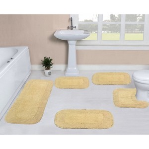 Home Weavers Radiant Collection 100% Cotton Tufted Bathroom Rug Set, Non-Slip Latex Bath Rug Set - 1 of 4