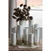 White Ceramic Cylinder Bud Vases – Glazed Decorative Display, Set of Nine by Kalalou - 2 of 3