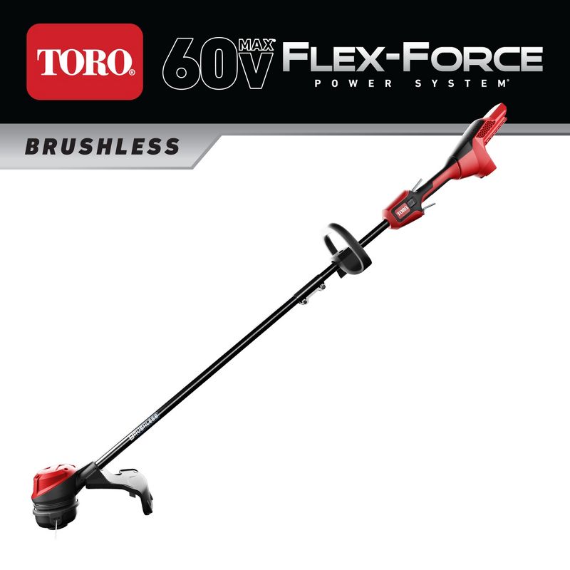 Toro Flex Force Power System 60 Volt Max Lithium Ion Brushless Cordless with Electric String Trimmer and Brushless Motor for String Trimmers, Black, 4 of 7