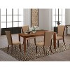5-Piece Mahogany Finish Solid Wood Top - Rectangular Dining Room Set - Seats-4 - 2 of 4