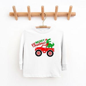 The Juniper Shop Christmas Dino Truck Youth Long Sleeve Tee - 1 of 3