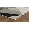 Home Mart Goods Turquoise Silver Geometric Triangles Hand-Carved Soft Living Room Area Rug - 3 of 4