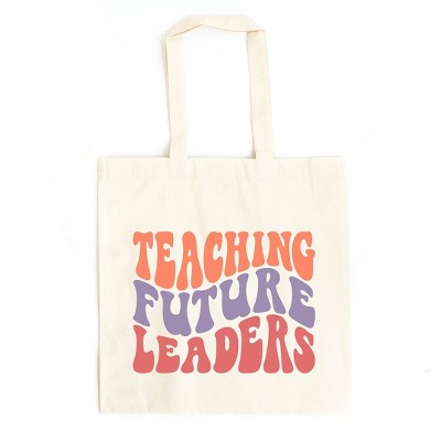 City Creek Prints Future Leaders Wavy Canvas Tote Bag - 15x16 - Natural