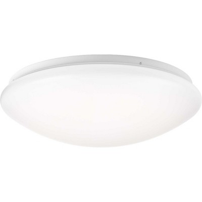 White Glass LED Drum Flush Mount Ceiling Light
