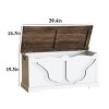 39.4" Storage Chest, Wooden Storage Bench for Entryway, Bedroom, Living Room, Large Toy Box, White - 2 of 4