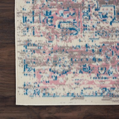 Handmade Ivory Medallion Rectangular Synthetic Rug