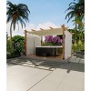 TROPOW  Outdoor Aluminum Pergola, Heavy-Duty Woodgrain Patio Pergola with Retractable Canopy Sun Shade & Side Mesh Curtain, Metal Gazebo - 2 of 4