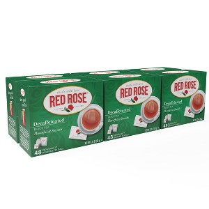 Red Rose Naturally Decaffeinated Black Tea with 48 Individually Wrapped Tea Bags Per Box (Pack of 6) - 1 of 4