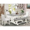 HomeStock 6-Pc Rectangle Natural Oak Finish Solid Wood Top Dining Table with 1-Bench, 4-Chairs - 2 of 4