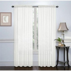 GoodGram 2 Pack Luxurious Voile Rod Pocket Sheer Window Curtain Panels - 1 of 1