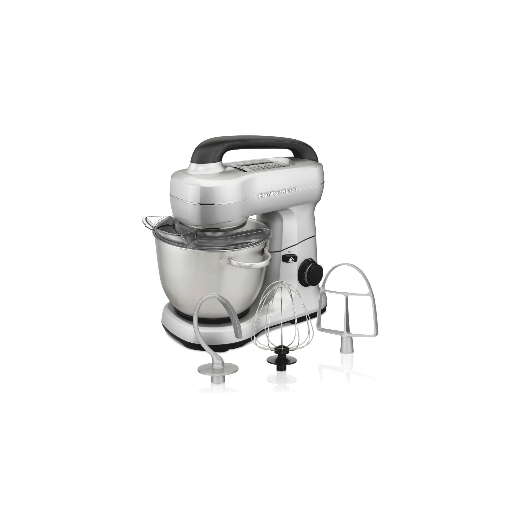 Hamilton Beach 7 Speed Stand Mixer - Silver - 63392: 300W Metal Kitchen Mixer, Dishwasher-Safe Parts, 4 Qt Capacity