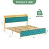 TROPOW King Size Platform Bed Frame with Charging Station and LED Lights, King Bed Frame with Velvet Storage Headboard - 3 of 4