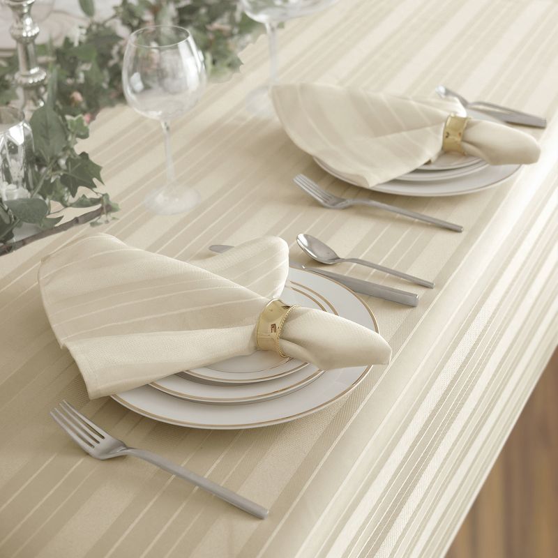 Denley Stripe Jacquard Stain Resistant Tablecloth ~ Elrene Home Fashions, 3 of 4