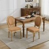 TIRAMISUBEST French Style Dining Chairs Set of 2 - Solid Wood Frame, Linen Fabric Back - 3 of 4