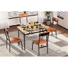 5 Piece Dining Table Set with Wooden Table & 4 PU Upholstered Chairs, Industrial Metal Frame, Compact Kitchen & Dining Room Set - 4 of 4