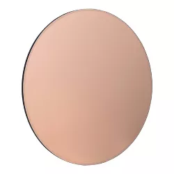 26" x 26" Azalea Rose Gold Tinted Frameless Round Wall Mirror Rose Gold - Kate and Laurel