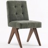 YOUNIKE Modern Upholstered Chair Set of 2 Dining Room Armless Kitchen Chairs Linen Fabric Chair Vanity with 4.7" Thick Cushion Wood V-Leg - 2 of 4
