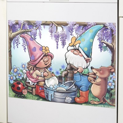 Lakeside Colorful Spring Season Gnome Dishwasher and Home Appliance Magnet