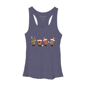 Women's Design By Humans Christmas hedgehogs By Mangulica Racerback Tank Top - 1 of 3