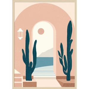 Amanti Art Santorini 02 by Katarzyna Ga...siorowska Wood Framed Wall Art Print - 1 of 4