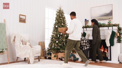 6ft Pre-Lit Cashmere Pine Christmas Tree with Multicolor LED Lights