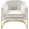 Meridian Furniture Carter Cream Velvet Accent Chair with Stainless Steel Base - 3 of 4