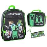Minecraft Backpack Set with Detachable Lunch Box 16" 4 Piece Set Multicoloured