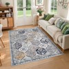 Trellis Washable Area Rug Non-Slip Indoor Rugs for Living Room, Low Pile Stain-Resistant Oriental Accent Throw Carpet - 2 of 4