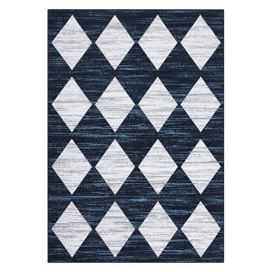 Area Rug with Rubber Backing Machine Washable Rug Trellis Printed Rugs Low Pile Foldable Indoor Carpet for Living Room Bedroom Guest Room Playroom - 1 of 4