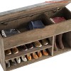 Living Room Shoe Storage Bench, Shoe Rack Benches w/ Cushioned Seat, 2 Tiers of Shelves, and Lift-Top Storage Box - 4 of 4