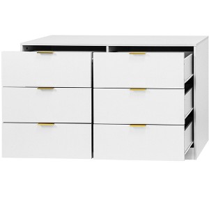Gulches Simply Modern 6-Drawer Dresser - Large Storage Cabinet, White, for Bedroom/Living Room/Hallway - 1 of 4