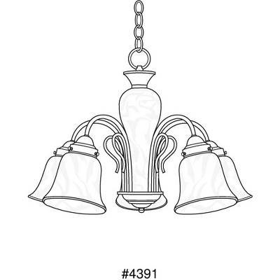 Bedford Brushed Nickel 5-Light Chandelier with Alabaster Glass Shades