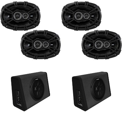 Kicker (2) 11PT250 Truck Enclosure & (2) DSC69304 DS-Series 6x9" 3-Way Speaker Bundle