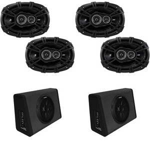 Kicker (2) 11PT250 Truck Enclosure & (2) DSC69304 DS-Series 6x9" 3-Way Speaker Bundle - 1 of 4