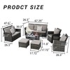 7-Piece Outdoor 9-Seater Cnversation Sofa Set with 2 Ottoman and Coffee Table - 3 of 4