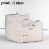 Soft Teddy Fabric Tufted Foam Bean Bag with lvory White, Bean Bag Chairs for Adults and Kids with Armrests - 3 of 4