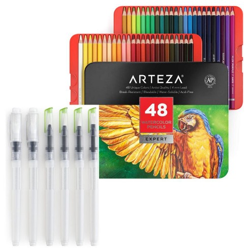 Arteza ARTEZA Professional Watercolor Pencils and Drawing Pads Bundle for  Artist