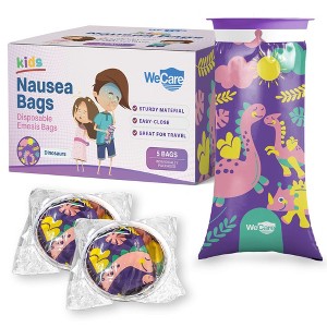 WeCare Kids Disposable Vomit Bags, Individually-Wrapped Self-Sealing Barf Bags with Fun Prints -  Leak Proof Emesis Bags - 1 of 4