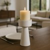 Modern Taper and Pillar Candle Holders for Home Decor - Decorative Candle Stick Holder for Table Centerpieces or Living Room - White - 3 of 4