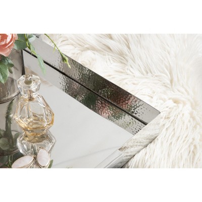 Samana Silver Hammered Stainless Steel Rectangular Tray