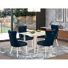 5-Piece Linen White Finish Solid Wood Top Rectangular Dining Room Set  (Seats-4) - 2 of 4