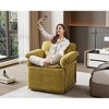 Lyngins Modern Upholstered Single Sofa Swivel Chair with Gold Metal Legs,Square Accent Armchair for Bedroom,Office - 3 of 4