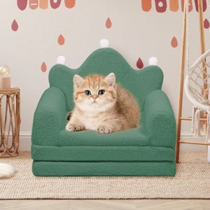 Tiara-Shaped Convertible Dog Bed And Sofa - 22.8"¡Á18.8"¡Á15.7" - 2-in-1 Luxurious Pet Bed With Plush Cushion And Machine-Washable Cover - 1 of 4