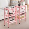 VECELO Modern X-Design Nightstand, End/Side Table with 3 Storage Shelves for Bedroom or Living Room - 4 of 4