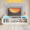 Modern Wihte TV Stand for TVs Up to 75", Entertainment Center with Lgb Light and Storage Cabinet - 4 of 4
