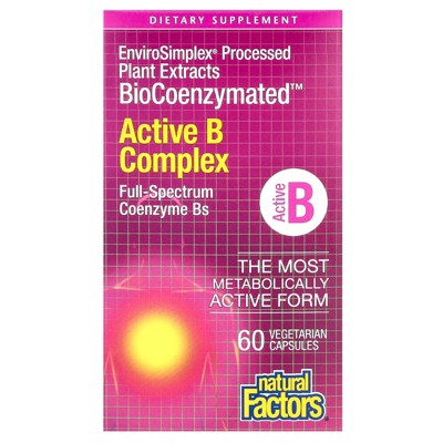 Natural Factors BioCoenzymated, Active B Complex, 60 Vegetarian Capsules